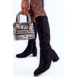 Sergio Leone Botas clássicas de camurça preta Harpen preto 2