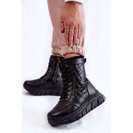 Vinceza Botas de neve femininas com cadarço na plataforma Anubi preta preto 2 Vinceza Botas de neve femininas com cadarço na plataforma Anubi preta preto 2