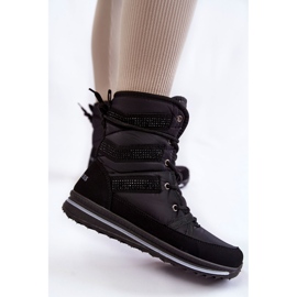 Botas de neve femininas com cadarço Progress PROGJ-22-134 preta preto 2