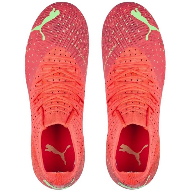 Chuteiras de futebol Puma Future 3.4 FG / AG Jr 107010 03 laranja laranjas e tintos 1