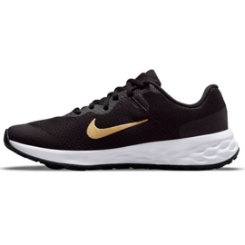 Tênis de corrida Nike Revolution 6 Jr DD1096 002 preto dourado 1