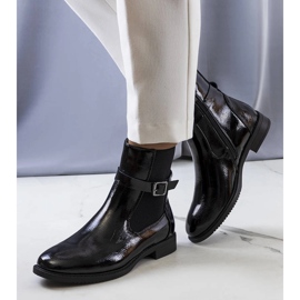 Botas Isonti pretas de couro envernizado preto 1