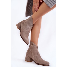 PA2 Botas de salto alto de camurça Bege Resso 2