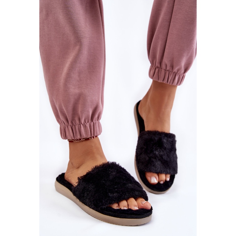 Chinelos para casa Chinelos com pele Inblu EK-05-014 Preto 1