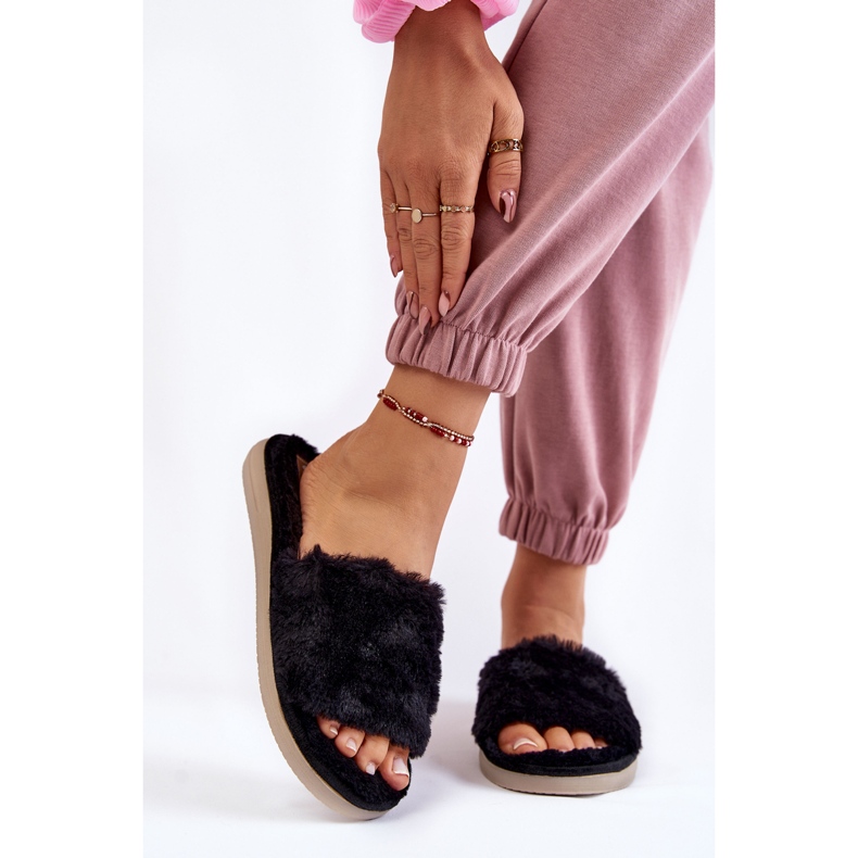 Chinelos para casa Chinelos com pele Inblu EK-05-014 Preto 2