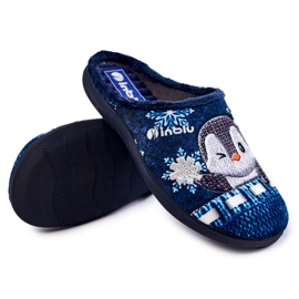 Chinelos femininos para casa pinguins Inblu EC-81-004 azul marinho 1