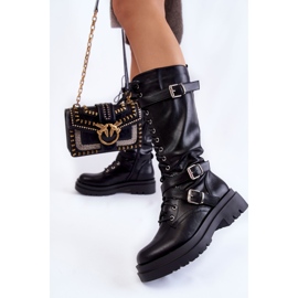 PA1 Botas Longas Femininas com Zíper de Rim Preto Joelle 2