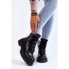 Sergio Leone Botas femininas na plataforma preta Nerina preto 1