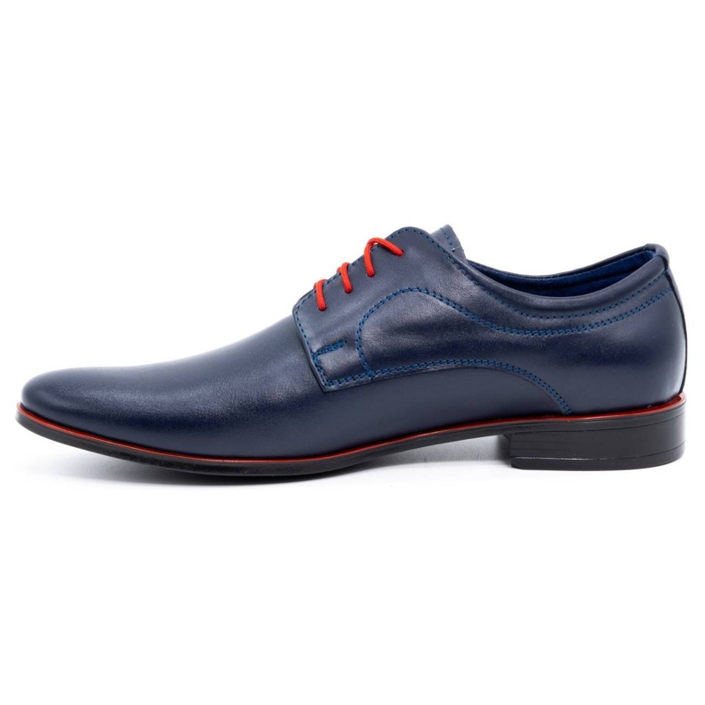Olivier Sapatos formais de couro masculino 277 azul marinho 1