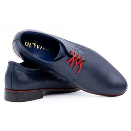 Olivier Sapatos formais de couro masculino 277 azul marinho 3