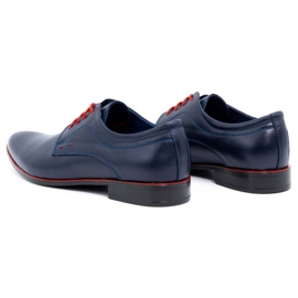 Olivier Sapatos formais de couro masculino 277 azul marinho 4