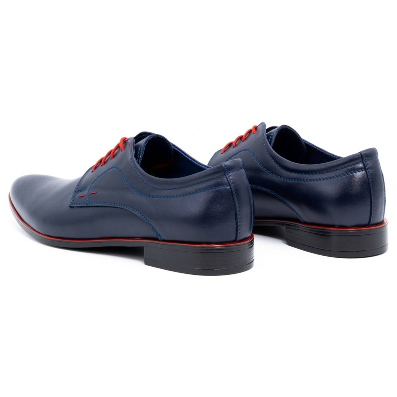 Olivier Sapatos formais de couro masculino 277 azul marinho 4