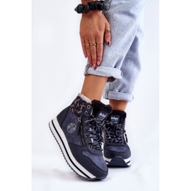 Botas quentes femininas Lee Cooper LCJ-22-31-1450 azul marinho 1