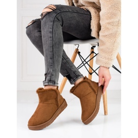 Botas de neve de mulher curtas castanhas Big Star KK274620 marrom 1