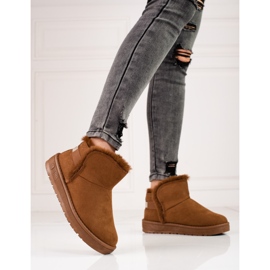 Botas de neve de mulher curtas castanhas Big Star KK274620 marrom 2