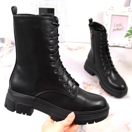 Botas quentes femininas pretas na plataforma Filippo preto 1