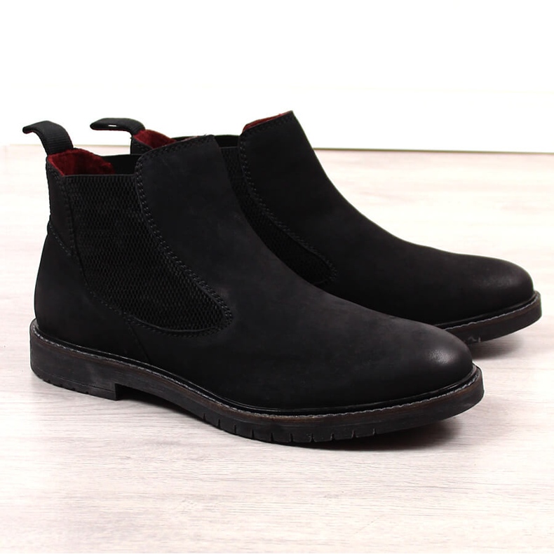 Botas Chelsea masculinas, slip-on preto Bugatti KK153097 1