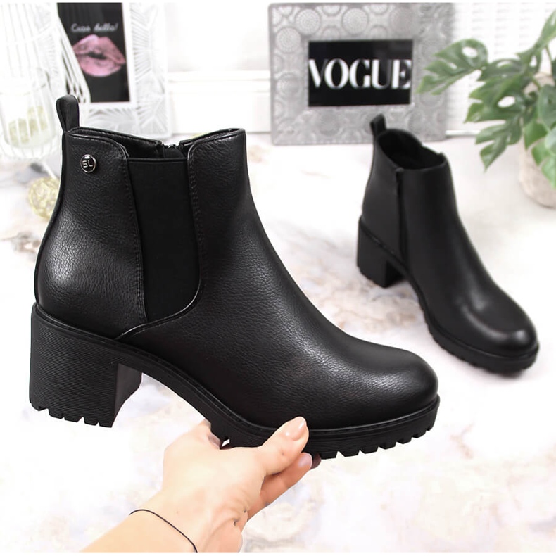 Botas femininas Jodhpur botas no poste isolado preto Sergio Leone 1