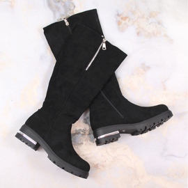 Filippo Botas de camurça feminina com zíper, Potocki isolado preto 1 Filippo Botas de camurça feminina com zíper, Potocki isolado preto 1