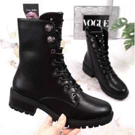 Jezzi Botas femininas com jatos pretos com jatos 1