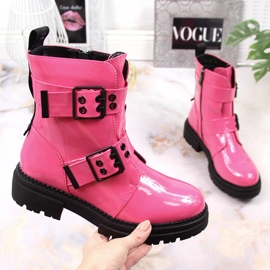 Botas quentes de mulher com fivelas fúcsia Laura La.Fi rosa 1