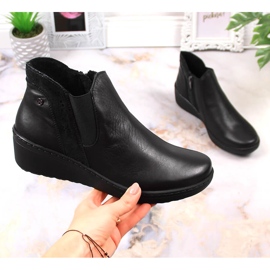 Botas de cunha quentes de mulher pretas confortáveis ​​Helios 596 preto 1
