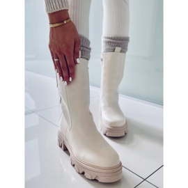 BM Botas Chelsea de cano alto Parade Bege 2