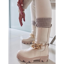 BM Botas Chelsea de cano alto Parade Bege 1