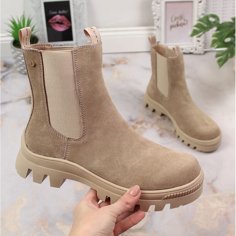 Botas de couro, camurça Jodhpur, isolamento bege Filippo 2