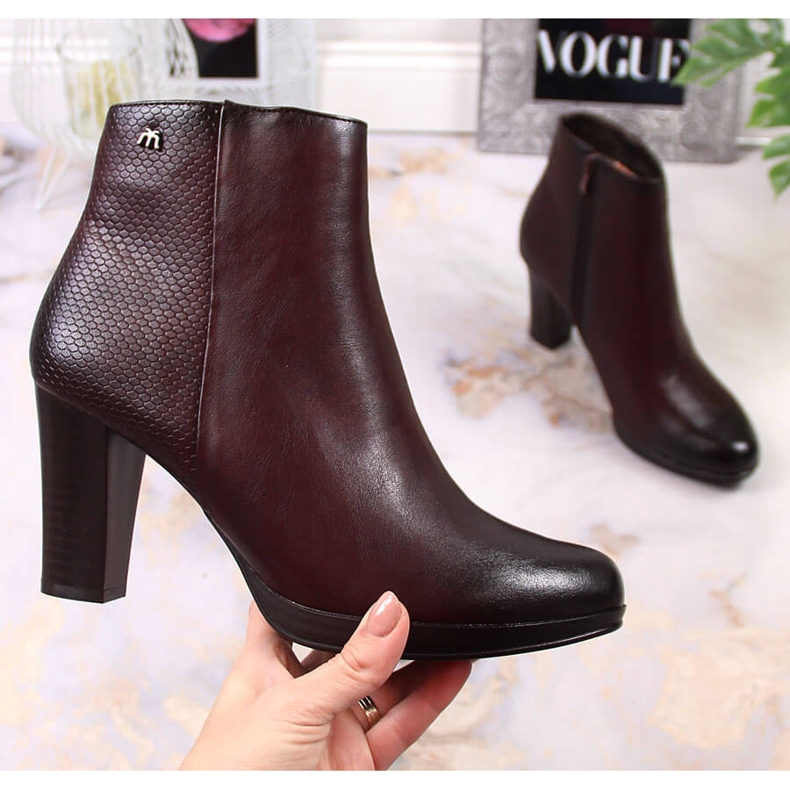 Botas femininas quentes marrons no poste M. Daszyński clarete 1 Botas femininas quentes marrons no poste M. Daszyński clarete 1