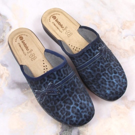 Chinelos Inblu azul marinho para mulher confortáveis ​​com estampa de leopardo 5