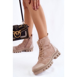 S.Barski Botas Femininas de Camurça Bege Margot 2