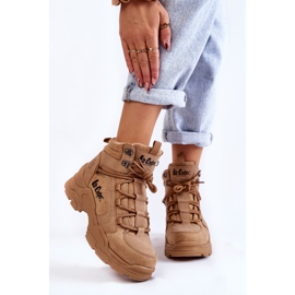 Tênis de trekking feminino Trapper Lee Cooper LCJ-22-31-1442 Marrom bege 1