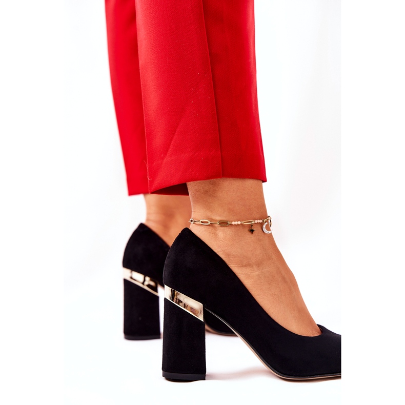 Camurça feminina Bombas Lewski 3117 Black preto 4