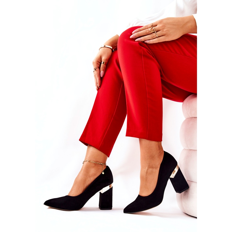 Camurça feminina Bombas Lewski 3117 Black preto 2