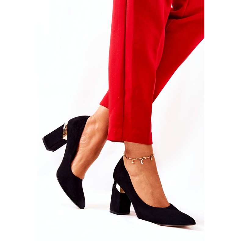 Camurça feminina Bombas Lewski 3117 Black preto 1