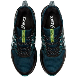 Tênis de corrida Asics Gel Venture 8 à prova d'água W 1012A707 004 preto verde 1