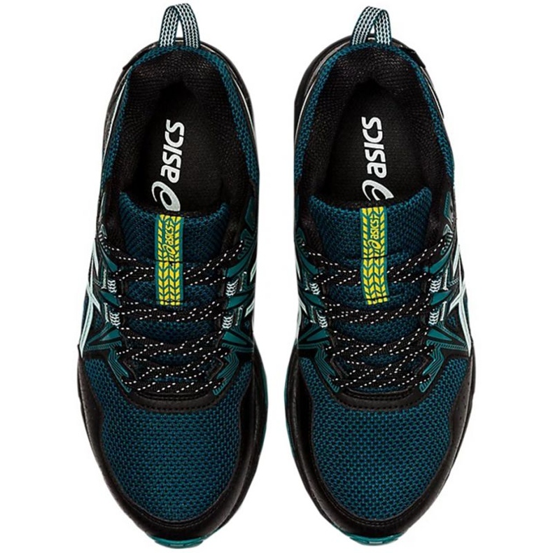 Tênis de corrida Asics Gel Venture 8 à prova d'água W 1012A707 004 preto verde 1