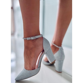 PA1 Bombas formais no poste Orchid Silver prata cinza 2