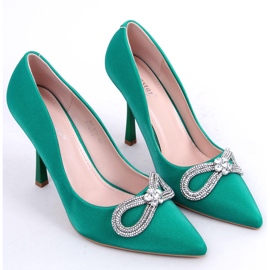 Saltos elegantes com pedras Sugar Green verde 1