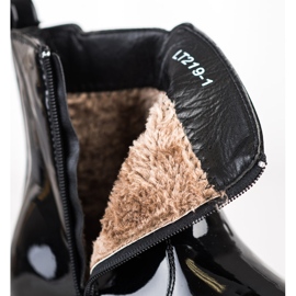 SHELOVET Botas Lacadas Com Pele preto 1