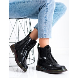 Weide Botas pretas de amarrar preto 2