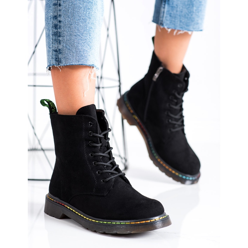 Weide Botas pretas de amarrar preto 2 Weide Botas pretas de amarrar preto 2