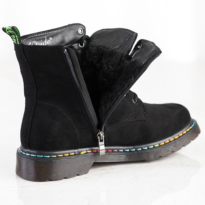 Weide Botas pretas de amarrar preto 1