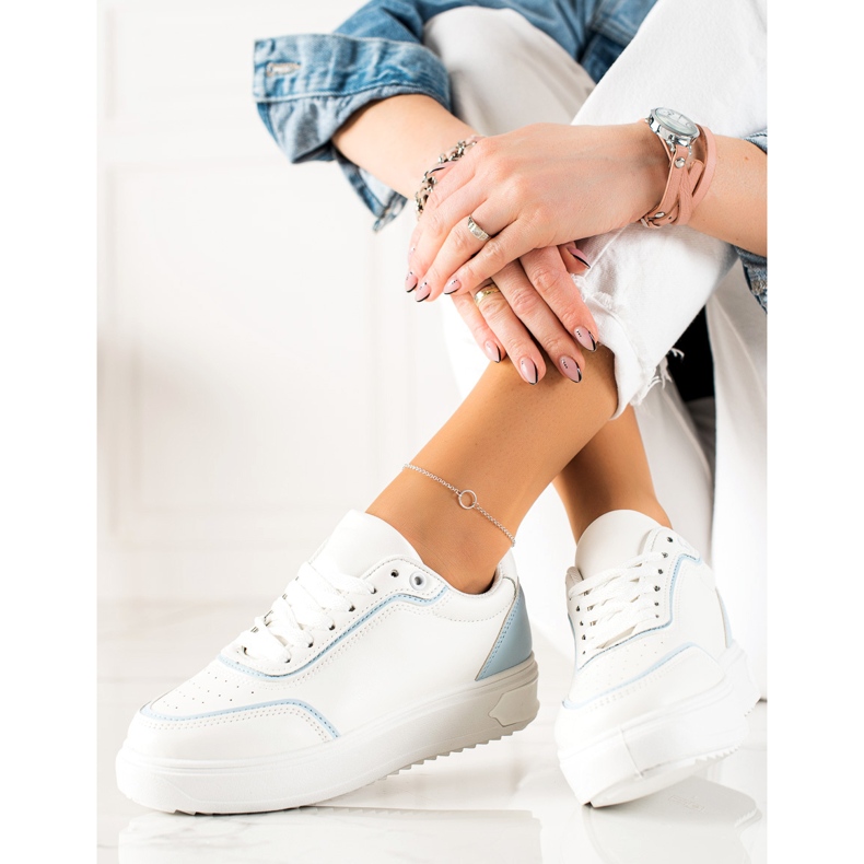 TRENDI Tênis com Inserção Azul branco 2