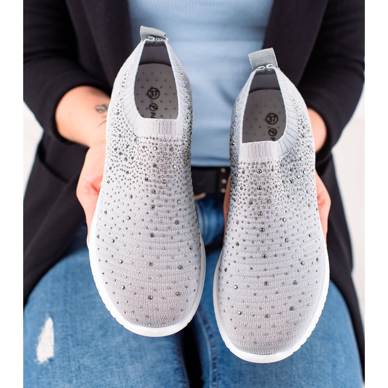 W. Potocki Tênis com cristais Potocki cinza 1 W. Potocki Tênis com cristais Potocki cinza 1