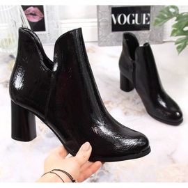 Botas lacadas no poste isolado Jezzi W JEZ385A preto 1