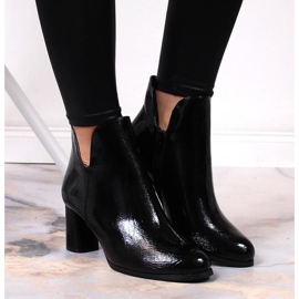 Botas lacadas no poste isolado Jezzi W JEZ385A preto 2