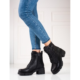 Botas com cadarço na plataforma shelovet preto 2 Botas com cadarço na plataforma shelovet preto 2