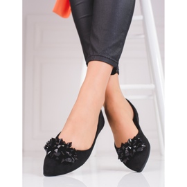 Bailarinas femininas com cristais shelovet preto 2